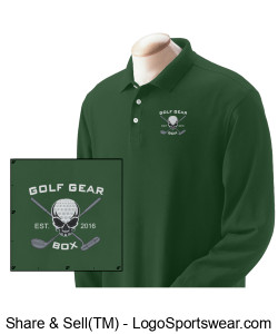 Goth Gear Box Forest Green Long Sleeve Polo Design Zoom